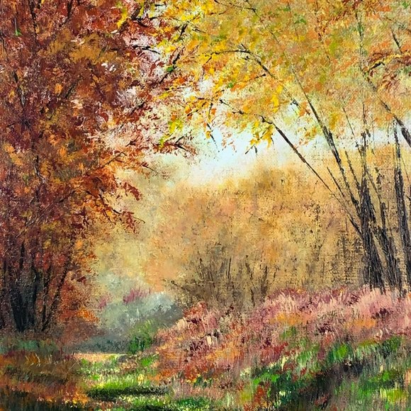 Shades of Autumn, 11 x 14 Acrylic Painting, Fall Theme Landscape Artwork - Picture 3 of 9